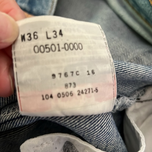 Vintage 2005 Levi’s 501 XX Shrink to Fit Straight Leg Jeans Mexico Tag 36 X 34 - Picture 9 of 11